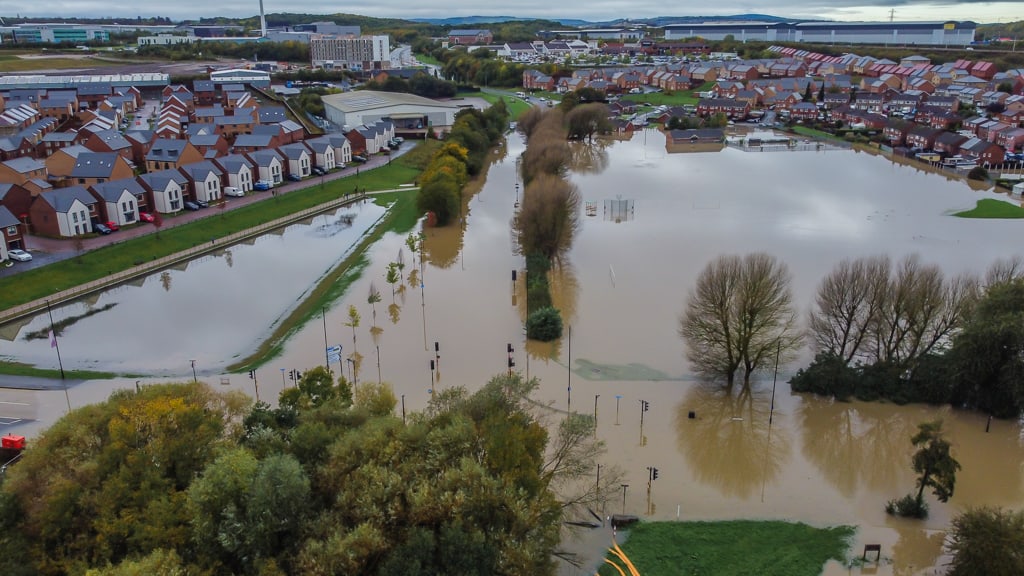 Aerial Photographs Show Scale Of Flooding In Catcliffe Caused By Storm